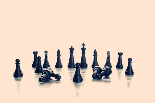 Black chess pieces — Stock Photo, Image