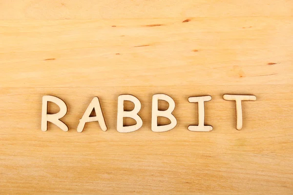 Dřevěná text "králík" — Stock fotografie