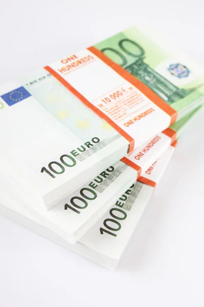 Stapel von 100-Euro-Scheinen — Stockfoto