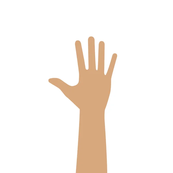 Рука Пятью Пальцами Вектор Подсчитываю Человеческую Руку Открытой Ладонью Показывая — стоковый вектор
