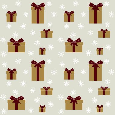 Noel ve yeni yıl tatili için şenlik. Farklı hediye kutularıyla. Vektör illüstrasyonu