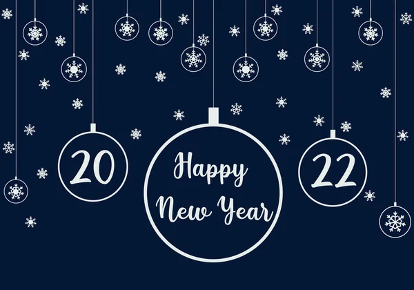 Happy New Year Poster Banner Postcard Congratulations 2022 Vector Flat — Stock Vector
