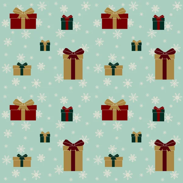 Feestelijk Patroon Voor Kerst Nieuwjaarsvakanties Met Verschillende Geschenkdozen Vectorillustratie — Stockvector