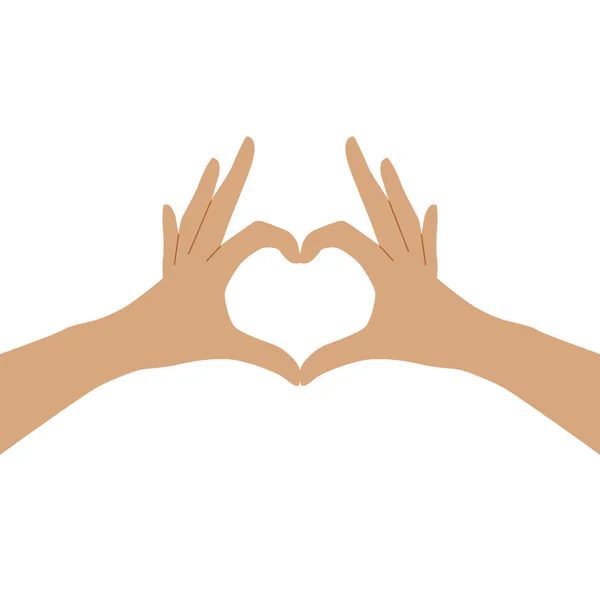 Simbolo d'amore gesto mano. Amore per se stessi. Design del cuore per stampare biglietti di auguri, banner, manifesti — Vettoriale Stock