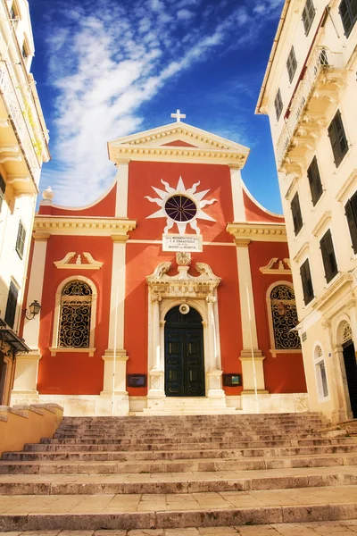 Kostel mitropoli panagias ve starém městě Korfu — Stock fotografie