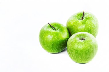 elma portre üzerinde beyaz izole