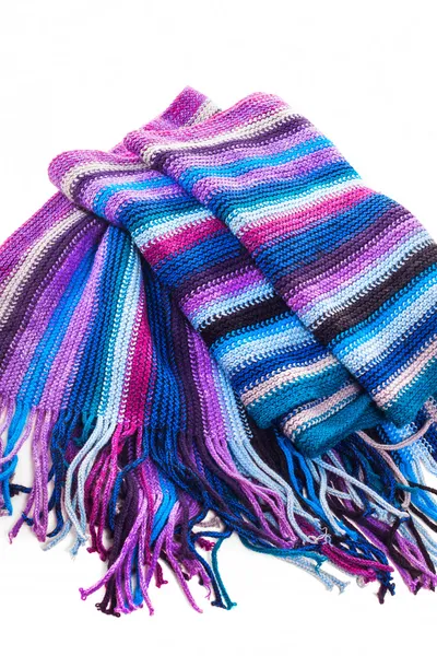Strisce multicolore modello sciarpa di lana — Foto Stock