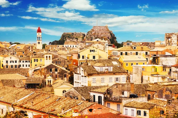 Vista panorámica del casco antiguo de Corfú, Grecia — Foto de Stock