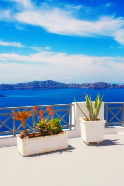 Ayrıntılar fira, santorini, Yunanistan (arka planda caldera görünümünü Köyü)