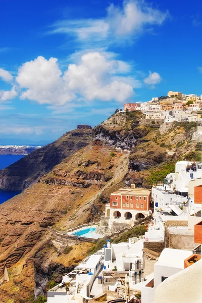 Fira dorp op santorini eiland, Griekenland — Stockfoto