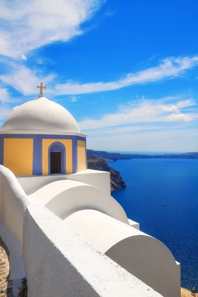 Kostel ve Fiře, santorini, Řecko — Stock fotografie