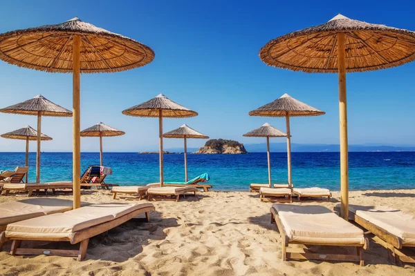 Troulos beach, skiathos, Řecko — Stock fotografie