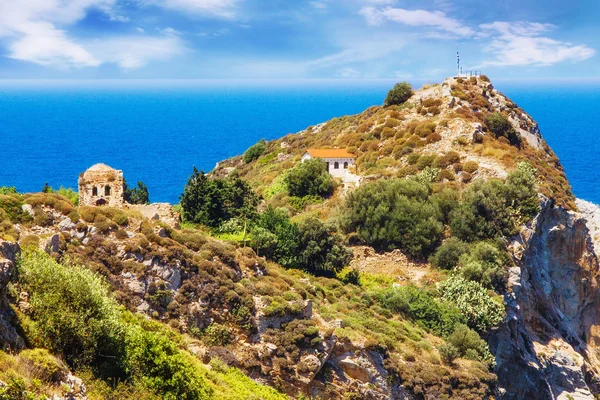 Ruinerna i kastro, gamla metropolen ön skiathos — Stockfoto