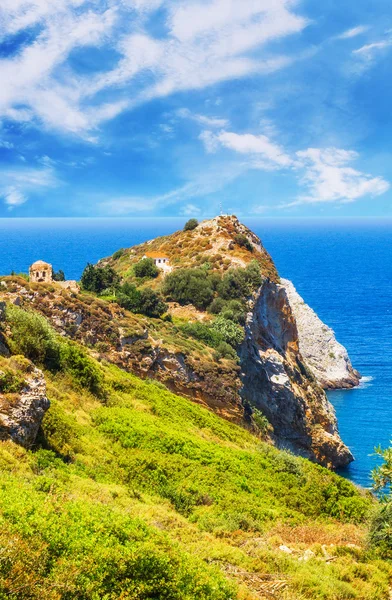 Ruínas em Kastro, metrópole velha de Skiathos Island — Fotografia de Stock