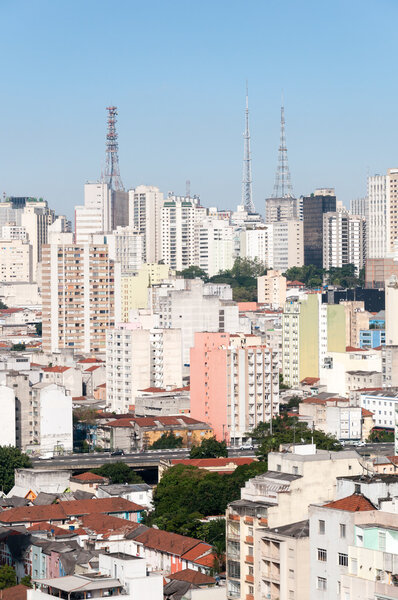 Aerial view of buildings on the avenue Paulista city of Sao Paulo