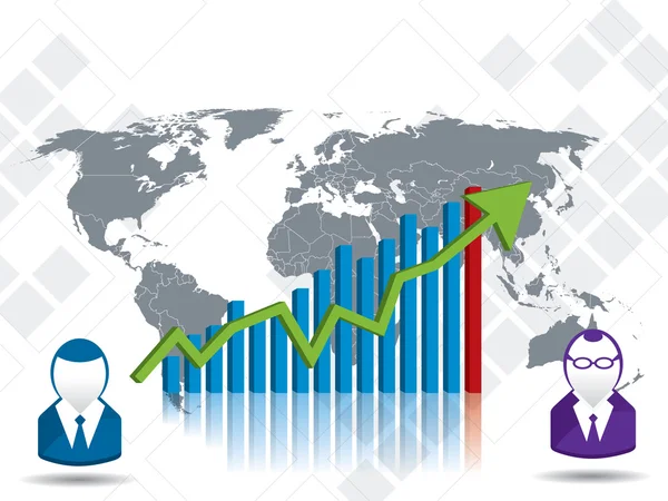 Gráfico crescimento financeiro e investimento — Vetor de Stock