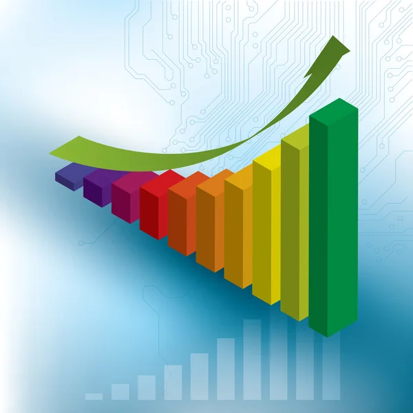 Çubuk grafik ilerleme — Stok Vektör