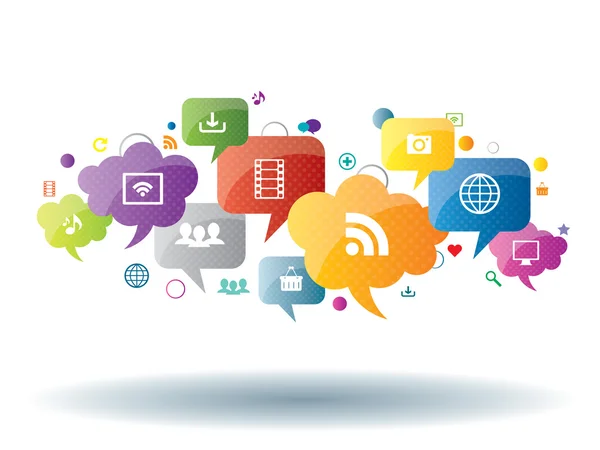 Социальные медиа и интернет-бизнес — стоковый вектор