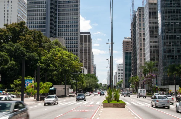 Avenida Paulista em São Paulo, Brasil — Fotografia de Stock