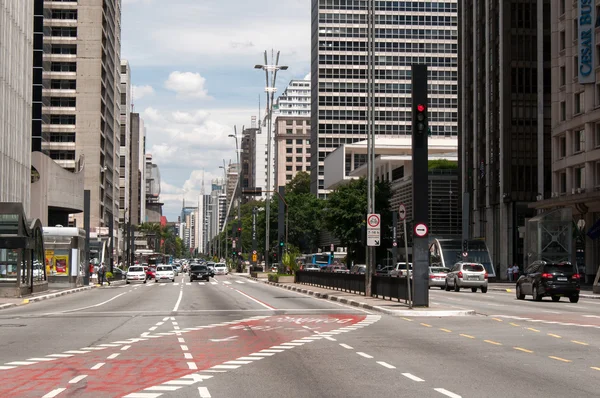 Paulista avenue in sao paulo, Brazilië — Stockfoto