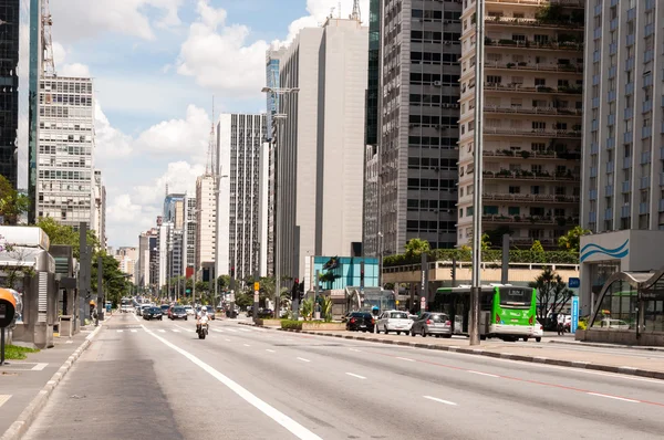 Avenida Paulista em São Paulo, Brasil — Fotografia de Stock