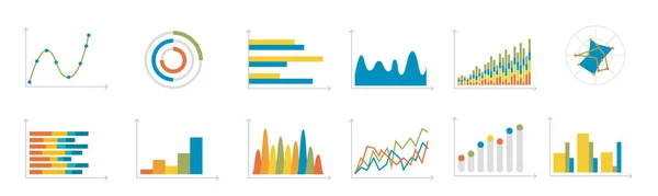 Financiële Grafieken Statistieken Van Informatiegegevens Diagrammen Financiële Informatie Marktgrafieken Grafieken — Stockvector