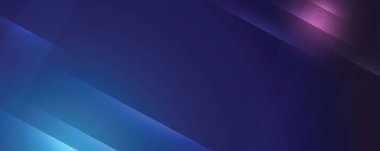 Parlak elementlere, paralel çizgilere ve vektör illüstrasyonunda geometrik şekle sahip soyut modern mavi arkaplan. 