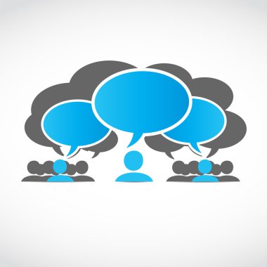 iş takım düşünce balonları ile