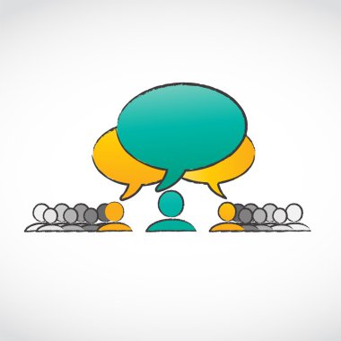 Social network and dialog bubbles clipart