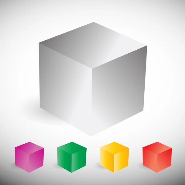 Vektor färgglada kub set — Stock vektor