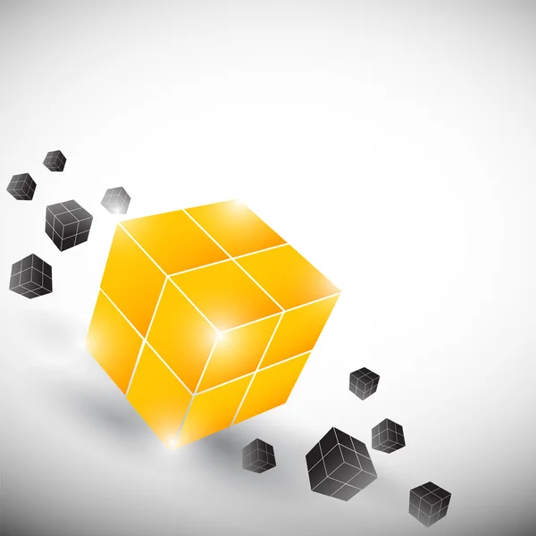 Grand cube jaune — Image vectorielle