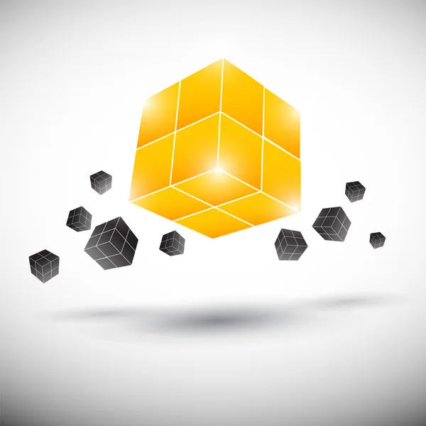 Diseño del logo del cubo — Vector de stock