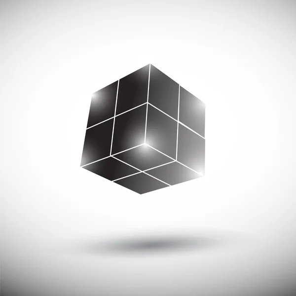 Abstract 3D black cube — Stock Vector