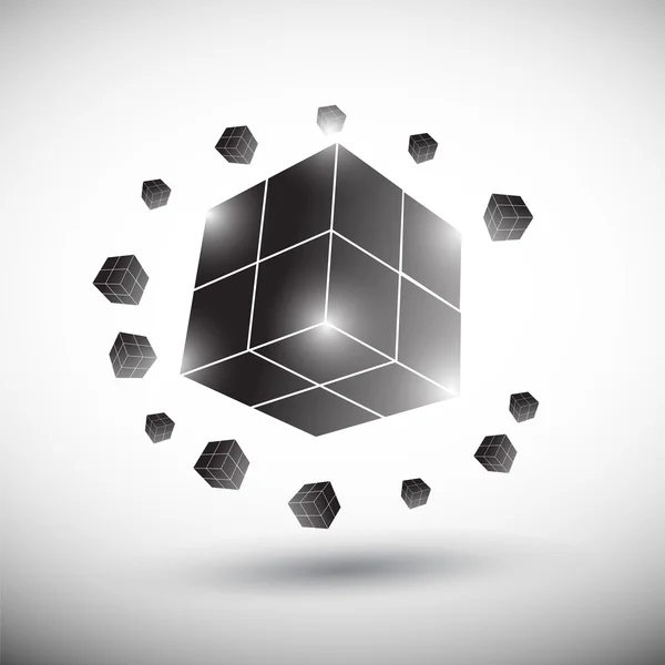 Logo cubo — Vettoriale Stock