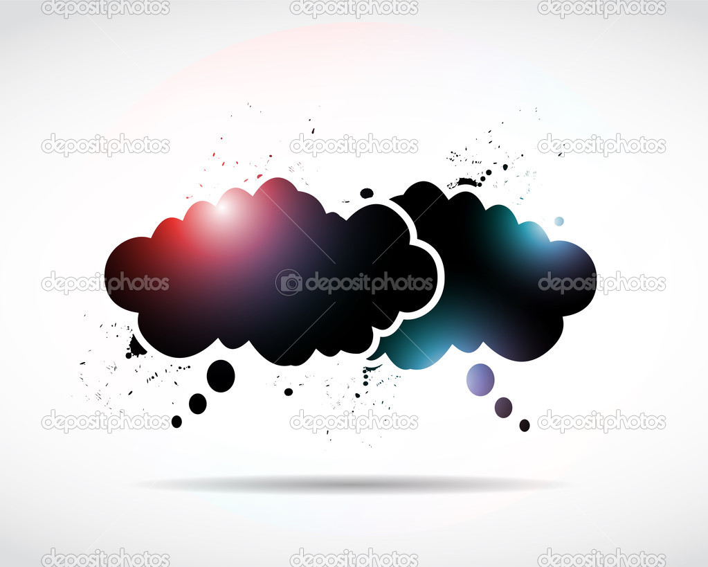 Abstract Glitter Speech Clouds