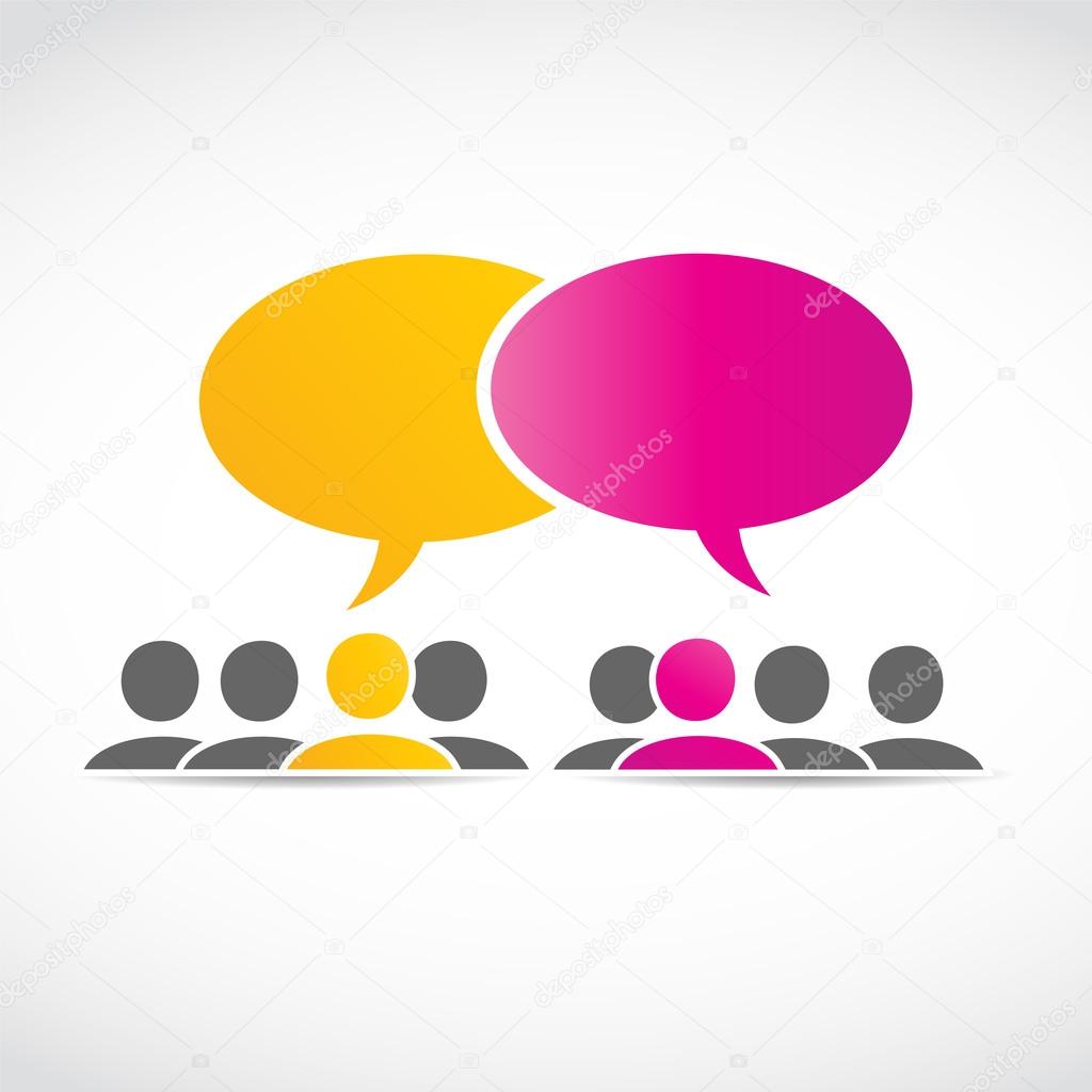 Social media conversations abstract vector illustration