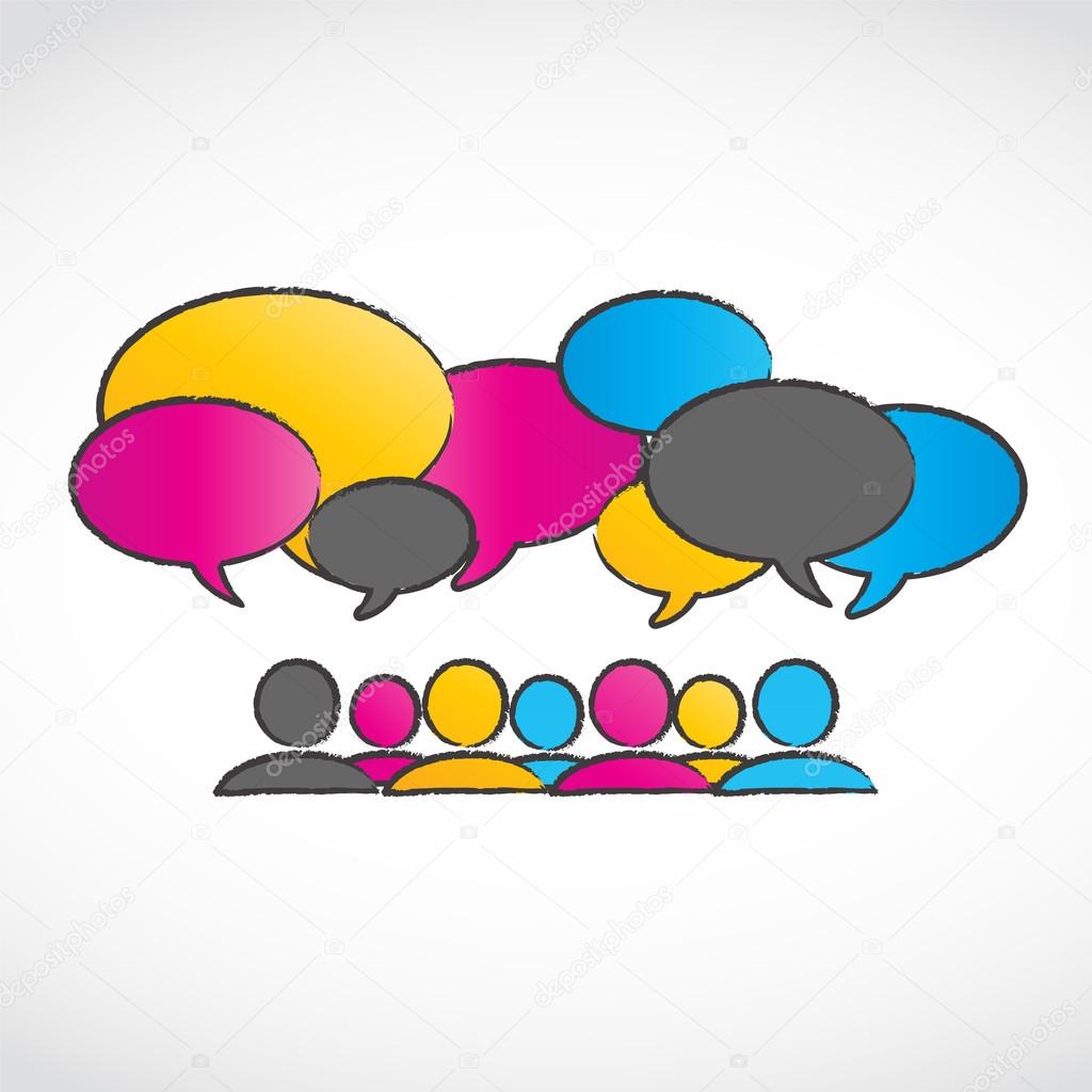 Abstract Colorful Conversation Speech Bubbles