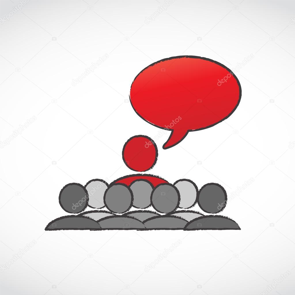Leadership public speaking abstract vector illustration