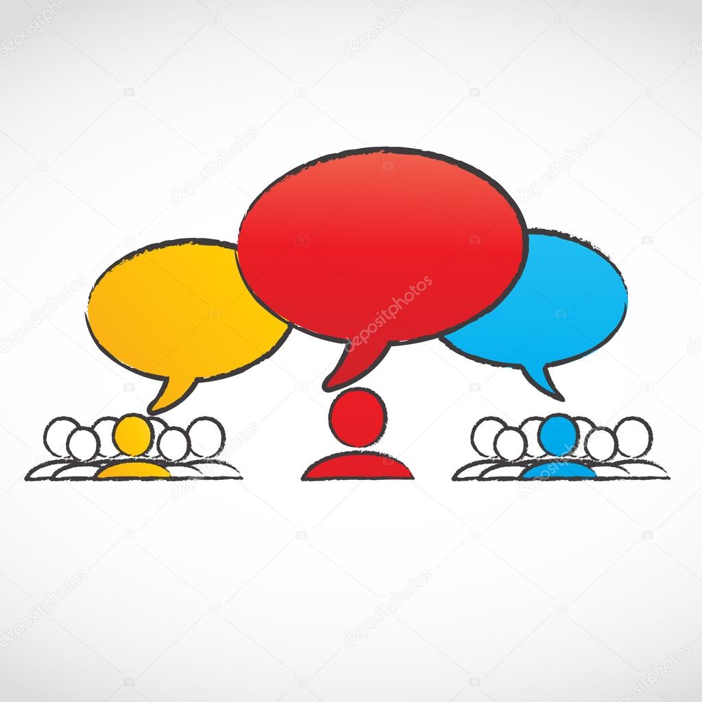 Conversation groups with speech bubbles