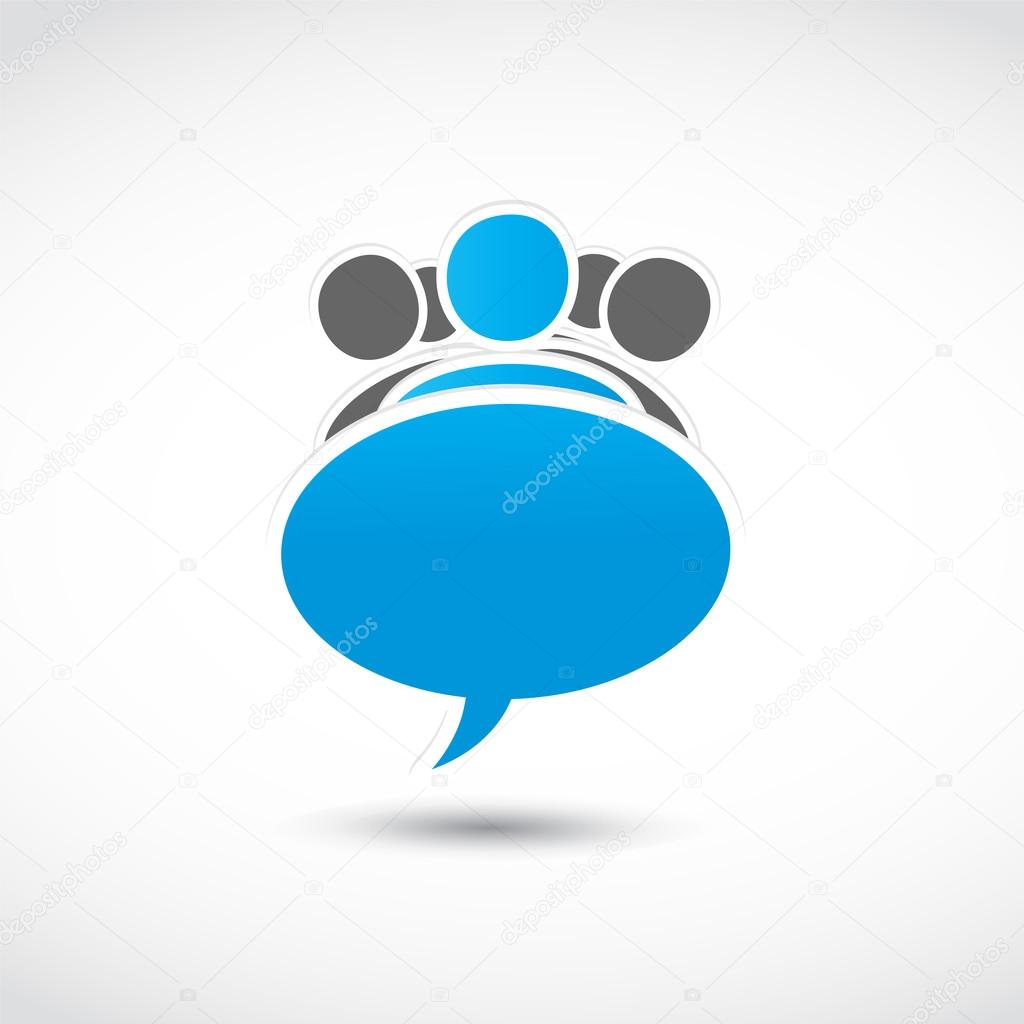 Social media speech bubble group vector illustration
