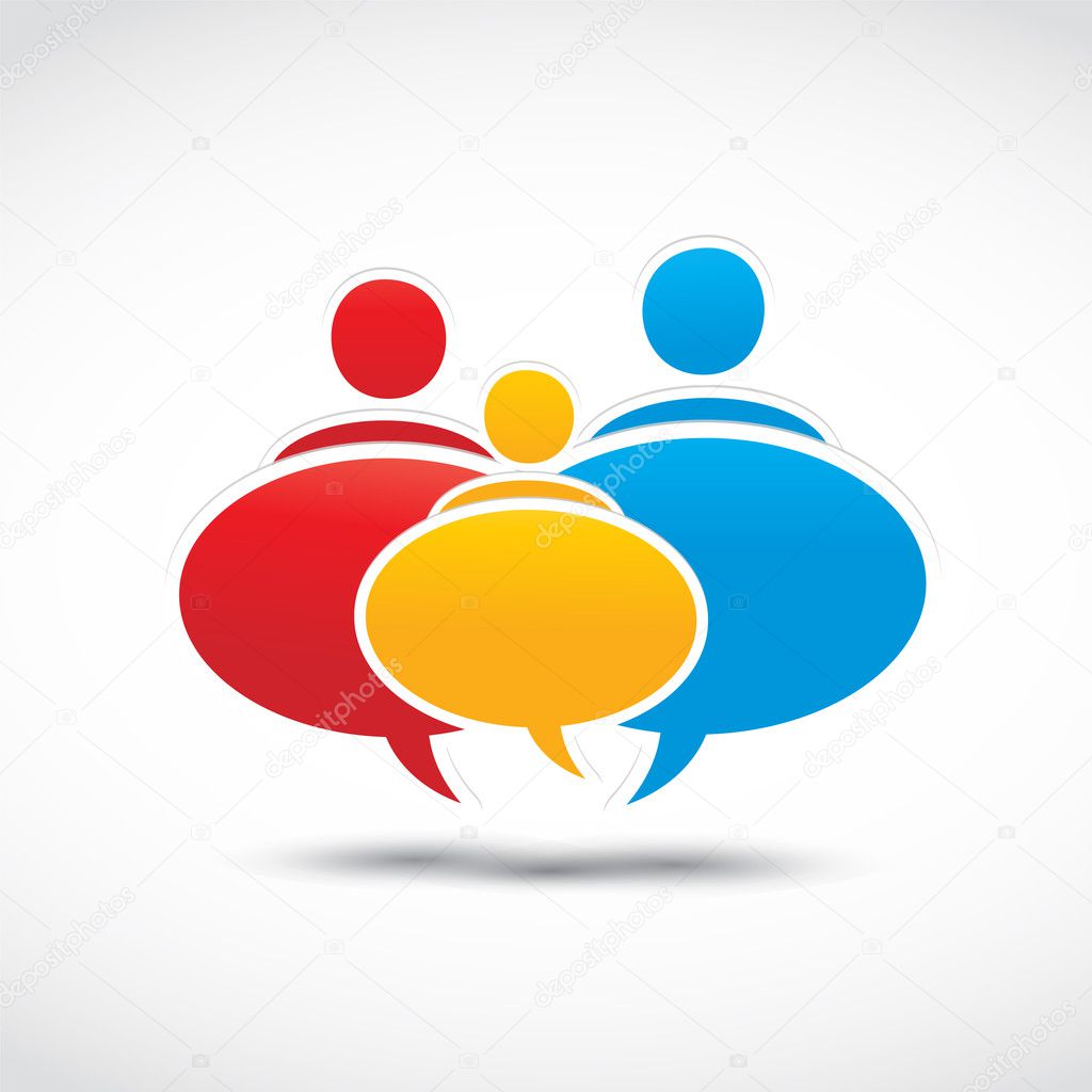Colorful family dialog balloons vector illustration
