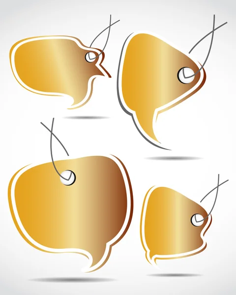 Golden speech bubbles — Stock Vector