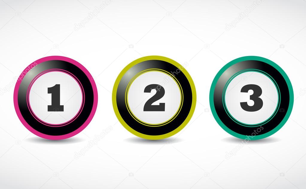 One two three numbers buttons