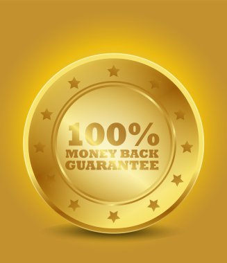 Golden 100% Money Back Guarantee clipart