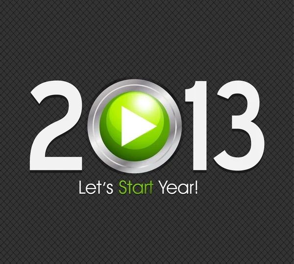 New Year 2013 start button — Stock Vector