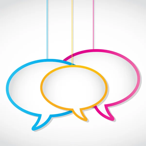 Hanging social media network speech bubbles — Stock Vector