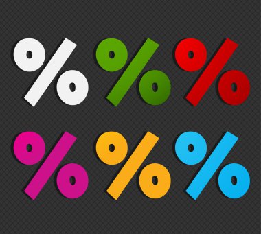 soyut renkli yüzde etiketleri