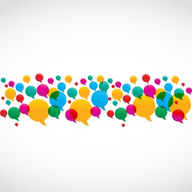 Colorful Speech Bubbles Social Media Concept clipart