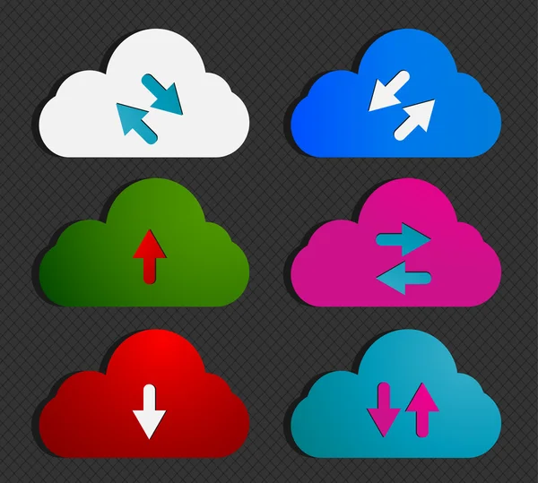 Nubes de Computación en Redes Sociales — Archivo Imágenes Vectoriales