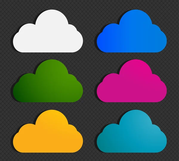 Etiquetas de nuvens coloridas abstratas — Vetor de Stock